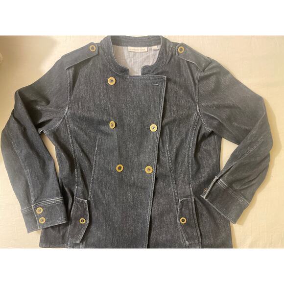 Coldwater Creek Women's Size Petite Large 14-16 Stretch Denim Jacket Blue - Picture 3 of 8
